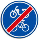 Verkeersbord RVV G12b - Einde verplicht fiets / bromfietspad