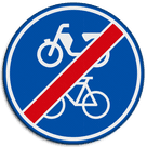 Verkeersbord RVV G12b - Einde verplicht fiets / bromfietspad