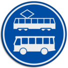 Verkeersbord RVV F17 - Rijbaan of -strook bus en tram