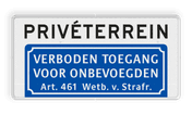 Informatiebord PRIVÉTERREIN, Verboden toegang voor onbevoegden - BT04