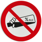 Verkeersbord - Verboden alcohol te drinken