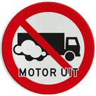 Verkeersbord Motor uitschakelen - Vrachtwagen