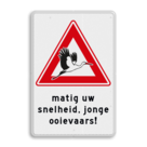 Waarschuwingsbord  - LET OP! Jonge ooievaars