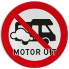 Verkeersbord Motor uitschakelen - Camper