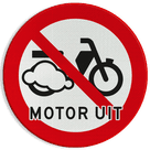 Verkeersbord Motor uitschakelen - Bromfietsen