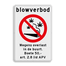 Verbodsbord Blowverbod - met boete