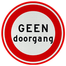 Verkeersbord - GEEN doorgang