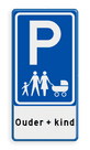 Verkeersbord E08r parkeerplaats voor gezinnen