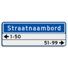 Straatnaambord 14 karakters 800x300 mm + 2 regelig huisnummers NEN 1772