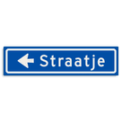 Straatnaambord KOKER 600x150mm - max. 10 karakters - met pijl NEN1772