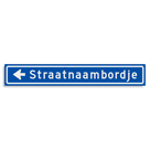 Straatnaambord KOKER 1000x150mm - max. 18 karakters - met pijl NEN1772