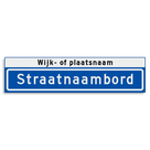 Straatnaambord KOKER 800x200mm - max. 14 karakters - met wijk- of plaatsnaam - NEN1772