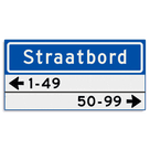 Straatnaambord KOKER 600x300mm - max. 10 karakters - met 2 regels huisnummers - NEN1772