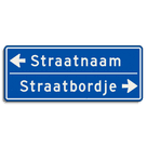 Straatnaambord 14 karakters 1000x400 mm 2 regelig met pijl NEN 1772