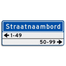 Straatnaambord 14 karakters 1000x400mm 1 regelig + 2 regelige huisnummers NEN 1772