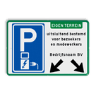 Parkeerbord elektrische voertuigen - eigen tekst - pijlen