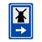 Routebord BW101 (blauw) - 1 pictogram met aanpasbare pijl