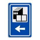 Routebord BW101 (blauw) - 1 pictogram met aanpasbare pijl