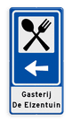 Routebord BW101 (blauw) - 1 pictogram met aanpasbare pijl en tekstvlak