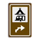 Routebord BW101 (bruin) - 1 pictogram met aanpasbare pijl