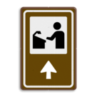 Routebord BW101 (bruin) - 1 pictogram met aanpasbare pijl