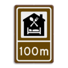 Routebord BW101 (bruin) - 1 pictogram met afstandsaanduiding