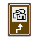 Routebord BW101 (bruin) - 1 pictogram met aanpasbare pijl