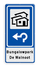 Routebord BW101 (blauw) - 1 pictogram met aanpasbare pijl en tekstvlak