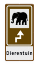 Routebord BW101 (bruin) - 1 pictogram met aanpasbare pijl en tekstvlak