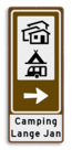 Routebord BW101 (bruin) - 2 pictogrammen aanpasbare pijl en tekstvlak