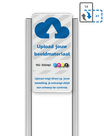 Portaalsysteem TS met informatiebord 2:1 met aluminium geborstelde staanders