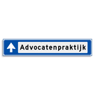 Verwijsbord KOKER Blauw/wit/zwart - met pijl, zonder pictogram - Klasse 3 reflecterend