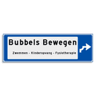 Verwijsbord KOKER Blauw/wit/zwart - pijl links, 2 regelig - zonder pictogram - Klasse 3 reflecterend