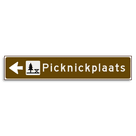 Verwijsbord KOKER Bruin/wit/zwart - pijl links, met 1 pictogram - Klasse 3 reflecterend