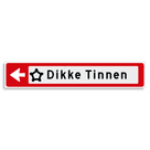 Verwijsbord KOKER Rood/wit/zwart - pijl links, met 1 pictogram - Klasse 3 reflecterend