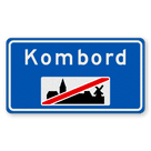 Plaatsnaambord 1180x650mm RVV H02a - Einde bebouwde kom