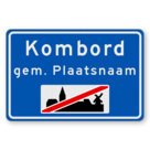 Plaatsnaambord 1180x800mm RVV H02b - Einde bebouwde kom