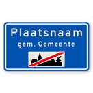 Plaatsnaambord 1400x800mm RVV H02b - Einde bebouwde kom