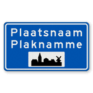 Plaatsnaambord 1400x800mm RVV H01c - Begin bebouwde kom