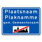 Plaatsnaambord 1400x1000mm RVV H02d - Einde bebouwde kom