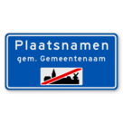 Plaatsnaambord 1600x800mm RVV H02b - Einde bebouwde kom