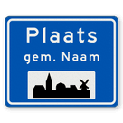 Plaatsnaambord 1000x800mm RVV H01b - Begin bebouwde kom