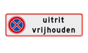 Verkeersbord uitrit vrijlaten RVV E02 + tekst - reflecterend