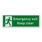 Nooduitgang bordje of sticker - Emergency exit, Keep clear - reflecterend