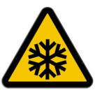 Waarschuwingsbord W010 - Gevaar voor lage temperatuur en/of bevriezing