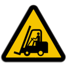 Waarschuwingsbord W014 - Gevaar voor vorkheftrucks en andere industriële voertuigen