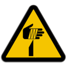 Panneau d'avertissement W022 - Éléments pointus, risque de coupure de la main