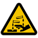 Panneau d'avertissement W023 - Substances corrosives