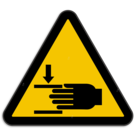 Panneau d'avertissement W022 - Écrasement des mains