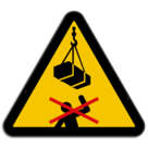 Panneau d'avertissement - Ne pas marcher sous la charge